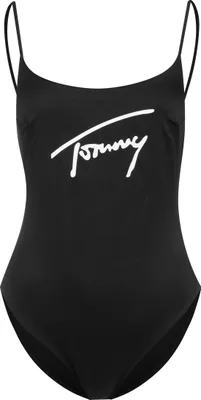 Productafbeelding van Tommy Hilfiger eendelig badpak dames, zwart en zilverkleurig, maat XS
