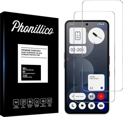Immagine prodotto di Vetro temperato per Nulla Phone 3a Pro [2 pezzi] Pellicola protettiva dello schermo Antigraffio Resistente al vetro Phonillico®