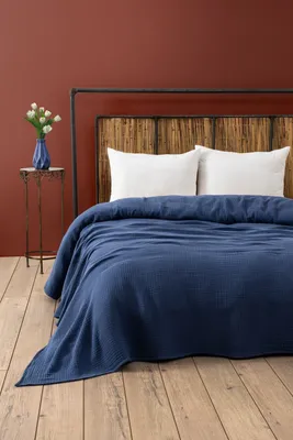 Immagine prodotto di L'Essentiel Linge de Maison, Mussola - Blu navy (220 x 250), Copriletto doppio, 100% COTONE, Blu navy,  220 x 250 cm