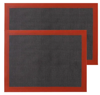 Image de Tapis de cuisson en silicone - Revêtement antiadhésif et réutilisable - Dessous de four - Lot de 2