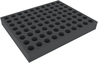 Produktbild von 40 mm Schaumstoffeinlage mit 80 Fächern für Miniaturen & Spiele