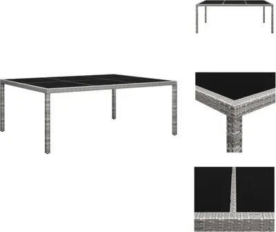 Obrázek produktu pro vidaXL Zahradní jídelní stůl šedý 200x150x74 cm polyratan - Zahradní stoly