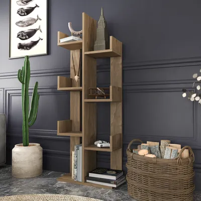 Productafbeelding van Skye Decor, Luisa - Walnoot, Boekenkast, Notenhout, 100% melaminecoating, 50 x 22 x 173 cm