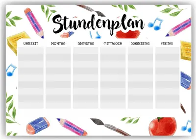 Produktbild von Grundschule Stundenplan Schulkind Einschulung Geschenk zum Schulanfang Schulkind – DIN A4 (21x29.7cm)