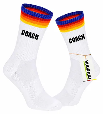 Produktbild von Huuraa Uni Socken Coach Training 42/46 Rainbow Baumwolle Tennissocken Geschenkidee