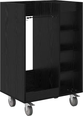 Productafbeelding van vidaXL Golfkast met wielen, universeel zwart, eikenlook, 65 x 45 x 98 cm