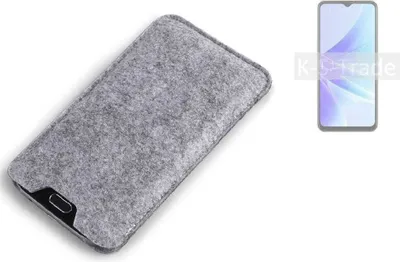 Produktbild von K-S-Trade Filz Handyhülle kompatibel mit Oppo A77s Schutzhülle Filztasche Filz Tasche Case Sleeve Handy Hülle Filzhülle grau