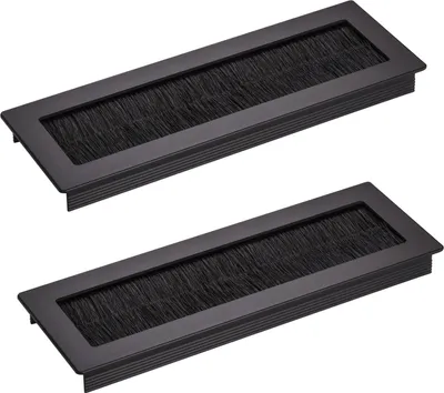 Produktbild von 2 x Kabeldurchlass Kabeldurchführung Toledo aus Aluminium schwarz 20 x 7 cm Einbaumaß: 19 x 6 x 1,6 cm