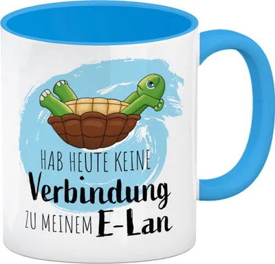 Produktbild von Hab heute keine Verbindung zu meinem E-Lan Schildkröte Kaffeebecher Hellblau