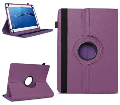Produktbild von Tablet Hülle für Huawei MediaPad T1 T2 T3 T5 10 Tasche Case 360 Drehbar CoverFarben:Lila