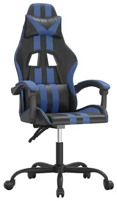 Image de vidaXL Chaise de jeu noir et bleu similicuir