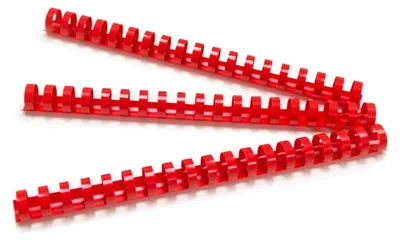 Zdjęcie produktu dla Hřbet plastový 19 mm, 121-150 listů, červený, 100 ks