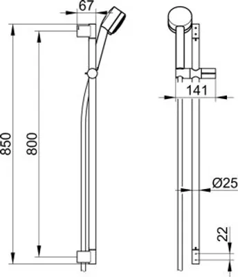 Produktbild von Keuco Edition 300 / Plan Brause-Set verchromt - 54987010000