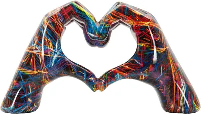 Image de Lover Hands Décoration Sculpture psychédélique multicolore 25 x 13,5 x 7,5 cm