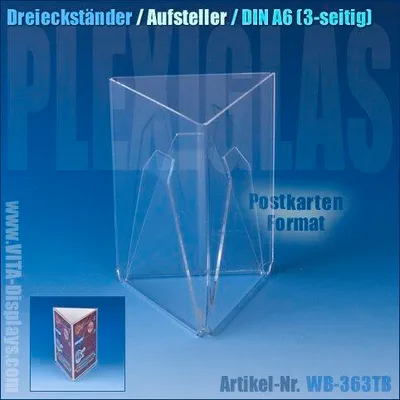 Produktbild von DIN A6 Dreieck-Ständer / Plexiglas-Aufsteller