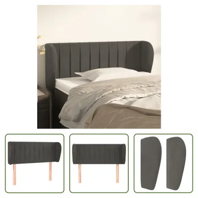 Produktbild von The Living Store Kopfteil mit Ohren Dunkelgrau 83x23x78/88 cm Samt