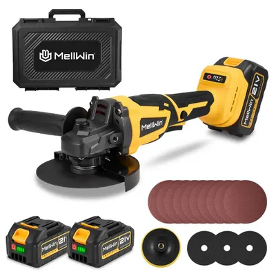 Produktbild von Akku Winkelschleifer, 125mm Bürstenlos Winkelschleifer, 12000 U/min  Trennschleifer & Akkuflex mit 2 Akkus, Zum Schneiden, Schleifen & Polieren