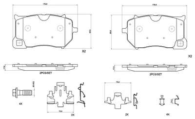 Produktbild von BREMBO Bremsbeläge Satz Vorne für VOLVO XC60 II (246) P 86 036