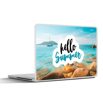 Produktbild von MuchoWow® Laptop Aufkleber Sticker Cover Sommer - Zitat - Boot - Meer 32.5x23.5 cm - Sticker für Laptop - Selbstklebend