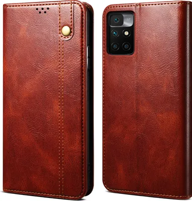 Image de Etui pour Xiaomi Redmi 10, étui en cuir avec fonction stand rouge