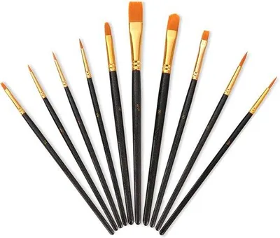 Produktbild von Kunststoffpinsel 10er Set Nylon glatt Schwarz