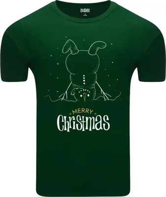 Produktbild von Diarbo Herren T-Shirt mit Weihnachtsdruck Frohe Weihnachten Schneemann Dunkelgrün Gr.XXL