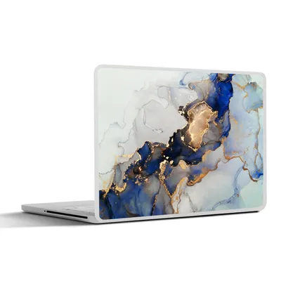 Produktbild von MuchoWow® Laptop Aufkleber Sticker Cover Marmor - Blau - Gold 30x22 cm - Laptop-Sticker