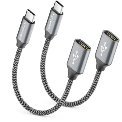 Produktbild von deleyCON USB-C auf USB-A Adapter 2.0 OTG Typ-C auf A-Buchse, 2 Stück