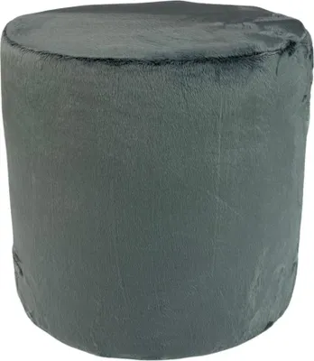 Produktbild von Velvet-Hocker MINKY 40x40 cm rund – weiches, stilvolles Sitzkissen aus Samtstoff – Dunkelgrau