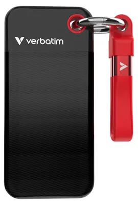 Productafbeelding van Externe SSD-schijf Verbatim Pocket - 128GB (Zwart/Rood)
