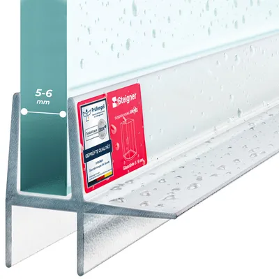Produktbild von STEIGNER Duschtürdichtung 40 cm UK16 (1 Stk.) - Dichtung gerade für Eckeinstieg Dusche oder Fünfeckdusche mit Duschtür 5-6 mm - Farbe: Transparent - Perfekte Passform, Ästhetisches Finish, Wasserdicht