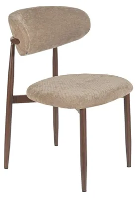 Produktbild von HOMLA Stuhl AVERON, beige mit braunen Beinen, 52 x 55,5 x 77 cm