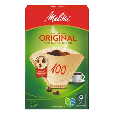 Produktbild von Melitta Original Kaffeefilter Filtertüten 100 Naturbraun 40 Stück
