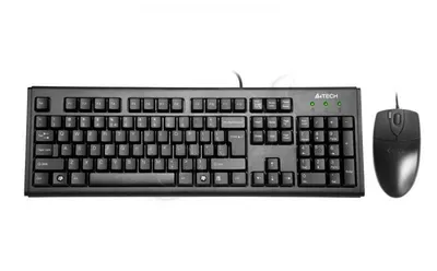 Obrázek produktu pro A4Tech KM-720620D, Plná velikost (100 %), Kabel, USB, QWERTY, Černá, Obsahuje myš
