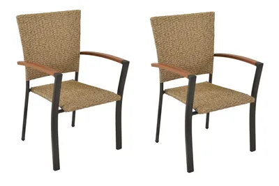 Produktbild von Merxx Gartensessel Teramo 2er Set, stapelbar - Aluminium/Kunststoffgeflecht