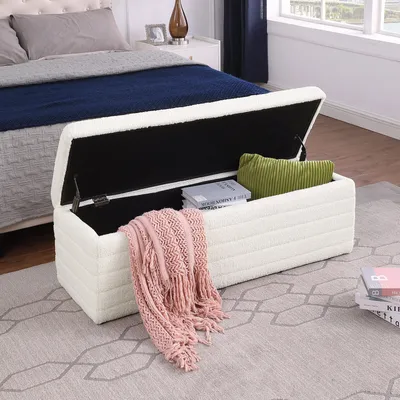 Produktbild von 118cm Sitzbank mit Stauraum,Sitztruhe, Aufbewahrungsbox Sitz-Box Sitzhocker
