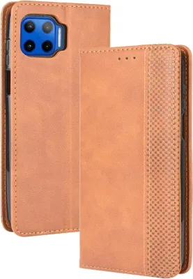 Produktbild von Motorola Moto G 5G Plus Hülle - Coverup Vintage Style Klapphülle - Braun