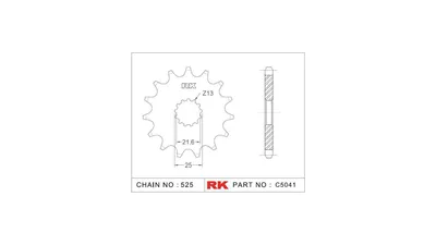 Immagine prodotto di Pignone RK "5041" 525, acciaio 14 denti