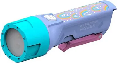 A children's flashlight with a rainbow pattern.