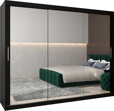 Produktbild von Kleiderschrank, Schiebetürenschrank Schlafzimmer, Schrank mit Spiegel TOKYO 3 250 cm
