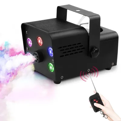 Produktbild von Nebelmaschine 500W - DMX Bühnennebler / Rauchmaschine - 5 RGB LEDs - Funkfernbedienung - EU Stecker - Für DJ und Disco