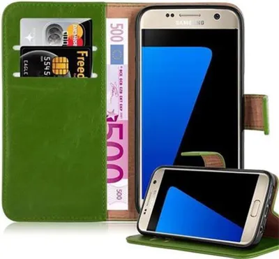 Obrázek produktu pro Cadorabo pouzdro pro Samsung Galaxy S7 Protective Case in Green Kryt na mobilní telefon Pouzdro typu kniha Pouzdro Luxury