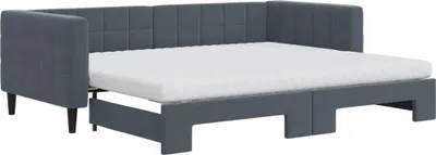 Zdjęcie produktu dla Łóżko Tapicerowane 90x200 Szare Rama Łóżka ze Stelażem do Sypialni