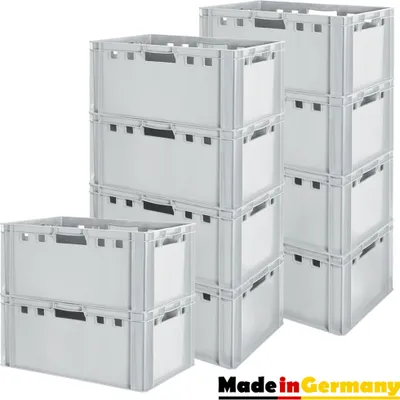 Produktbild von Fleischkiste E3 Fleischkiste Grau Fleischerkiste Fleischkisten Kiste Fleischkiste Eurobox Lebensmittelecht 60 x 40 Metzgerkiste Auswahl Kingpower, Anzahl:10
