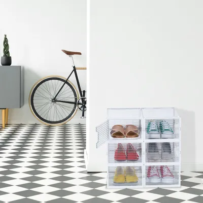 Image de Boîtes de rangement transparentes pour chaussures, lot de 6