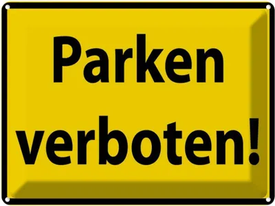 Produktbild von vianmo Blechschild 30x40 cm Parken Verboten gelb Warnschild Hinweisschild Sicherheit Vorsicht