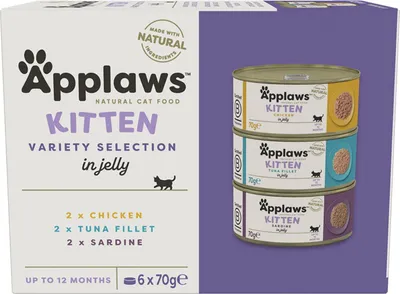Imagen del producto de APPLAWS, alimento para gatos, para gatitos, paquete múltiple de 6 unidades de 70 gramos