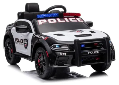 Immagine prodotto di ﻿ Auto a batteria Dodge Charger Police Bianca e Nera