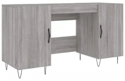 Produktbild von vidaXL Schreibtisch Grau Sonoma 140x50x75 cm Holzwerkstoff