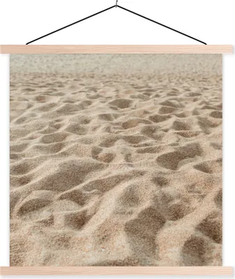 Produktbild von MuchoWow® Textilposter Sommer - Strand - Sand 40x40 cm mit holzfarbenen Rahmen - Posterleiste